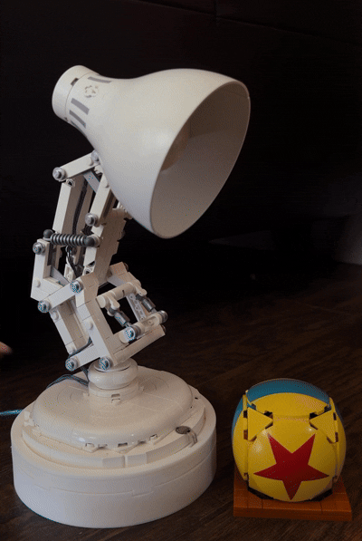 The lego Luxo Jr. turned into a three level brightness lamp.